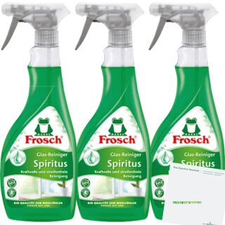 Frosch Spiritus Glasreiniger 3er Pack (3x500ml Flasche) + usy Block