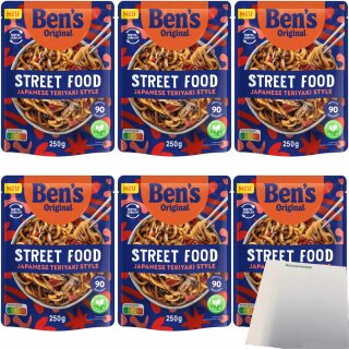 Bens Street Food Japanisch Teriyaki Style Noodles VPE (6x250g Beutel) + usy Block