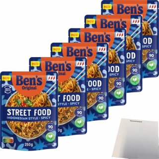 Bens Street Food Indonesian Style Spicy Noodles VPE (6x250g Beutel) + usy Block