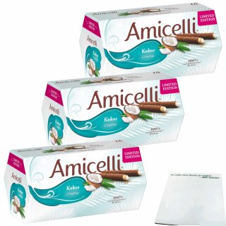 Amicelli Kokoscreme 3er Pack (3x200g Packung) + usy Block