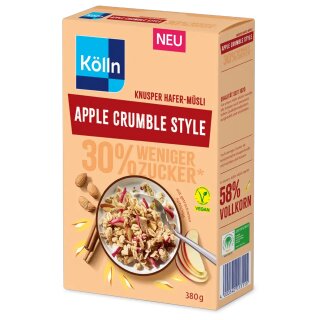 Kölln Knusper Apple Crumble Style Hafer-Müsli (380g Packung)