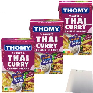 Thomy Sauce Thai Curry 3er Pack (3x250ml Packung) + usy Block