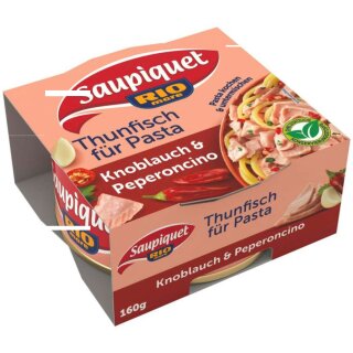 Saupiquet Thunfisch Pasta Knoblauch und Peperoni VPE (9X160g Dose)