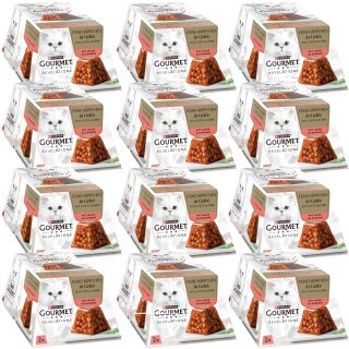 Purina Gourmet Revelations feine Häppchenin Gelee Lachs VPE (12x2x57g Packung)