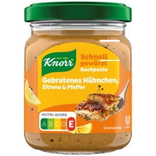 Knorr Schnell gewürzt Kochpaste Gebratenes Hühnchen Zitrone & Pfeffer (165g Glas)