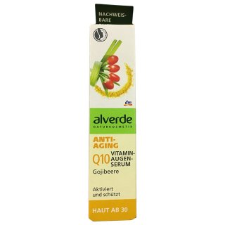 alverde Naturkomestik  Anti-Aging Q10 Vitamin-Augenserum Gojibeere 10ml