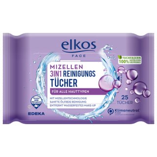 Elkos Reinigungstücher Mizelle (25er Tücher)