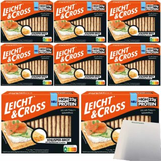 Leicht&Cross Knusperbrot High Protein 22g VPE (8x115g Packung) + usy Block