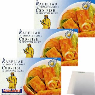 Vigilante Kabeljau in Tomatensauce (3x115g Dose) + usy Block