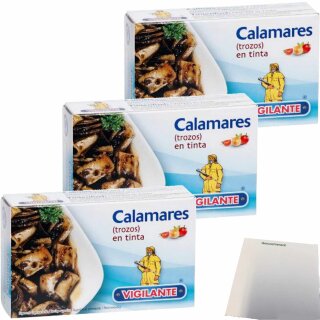Vigilante Tintenfischstücke in eigener Tinte (3x115g Dose) + usy Block