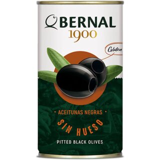 Bernal Aceitunas Negras, Schwarze Oliven Entsteint (350g Dose)