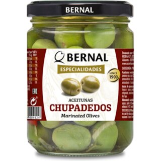 Bernal Especialidades Aceitunas Chupadedos Grüne Oliven (250g Glas)