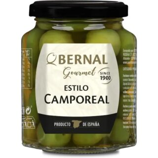 Bernal Camporeal Grüne Oliven mit Sardellengeschmack (250g Glas)