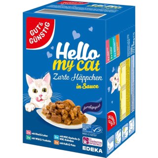 G&G Hello my cat Zarte Häppchen in Sauce (12x100g Packung)