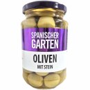 Spanischer Garten Grüne Oliven mit Kern (350g Glas)