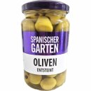 Spanischer Garten Grüne Oliven entsteint (350g Glas)