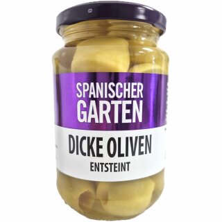 Spanischer Garten Dicke Oliven entsteint (350g Glas)