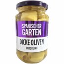 Spanischer Garten Dicke Oliven entsteint (350g Glas)