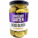 Spanischer Garten Dicke Oliven mit Knoblauch (350g Glas)