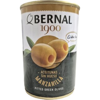 Bernal Aceitunas Sin Hueso Manzanilla, Grüne Oliven entsteint (292g Dose)