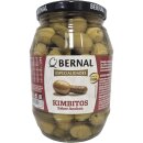 Bernal Especialidades Kimbitos Sabor Anchoa, Dicke Oliven mit Gurken (950g Glas)
