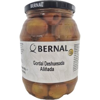 Bernal Gordal Deshuesada Alinada Dicke Oliven ohne Kern mariniert (950g Glas)