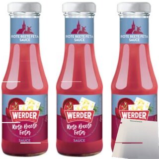 Werder Rote Beete Feta Sauce 3er Pack (3x250ml Glas) + usy Block