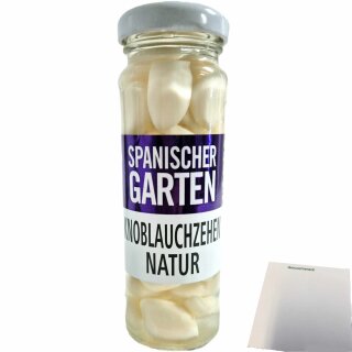 Spanischer Garten Knoblauchzehen Natur (100g Glas) + usy Block