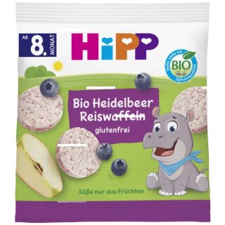 Hipp Reiswaffel Heidelbeer ab 8. Monat VPE (7x30g Packung)