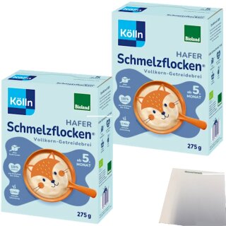 Kölln Schmelzflocken Hafer ab 5. Monat 2er Pack (2x275g Packung) + usy Block