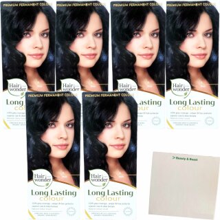 Hennaplus Long Lasting Colour Black VPE (6x100ml Packung) + usy Block