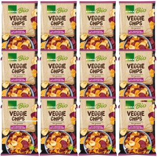 Edeka Gemüsechips aus Süßkartoffeln, Pastinaken und Rote Beete VPE (12X100g Packung)