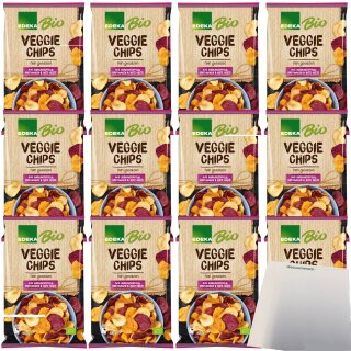 Edeka Gemüsechips aus Süßkartoffeln, Pastinaken und Rote Beete VPE (12X100g Packung) + usy Block