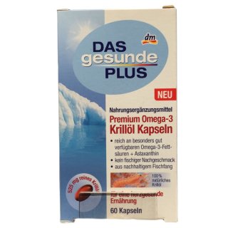 DAS gesunde PLUS Premium Omega-3 Krillöl Kapseln (60 Kapseln)