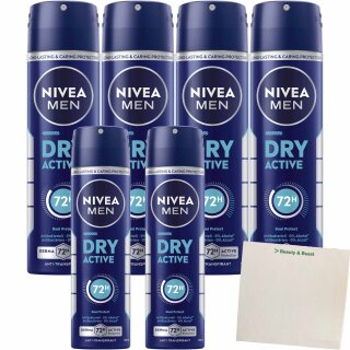 Nivea Deo Spray Men Dry Active VPE (6x150ml Flasche) + usy Block