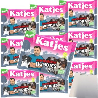 Katjes Martin Rütter Hundjes Lakritz 10er Pack (10x210g Beutel) + usy Block