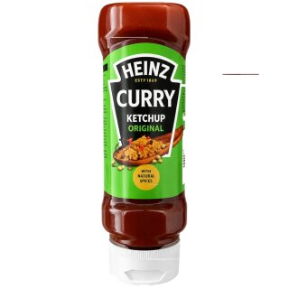 Heinz Curry Gewürz Ketchup Original (400ml Flasche) + usy Block