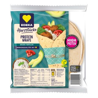 Edeka Herzstücke Protein Wraps Weizen-Tortillas (320g Packung)