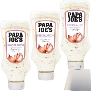Papa Joe´s Knoblauch Sauce 3er Pack (3x300ml Flasche) + usy Block