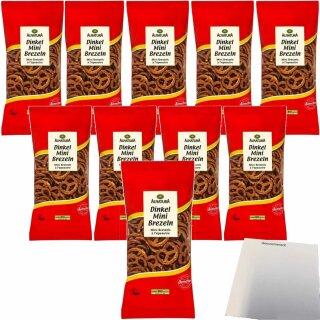Alnatura Dinkel-Minibrezeln VPE (10x75g Packung) + usy Block