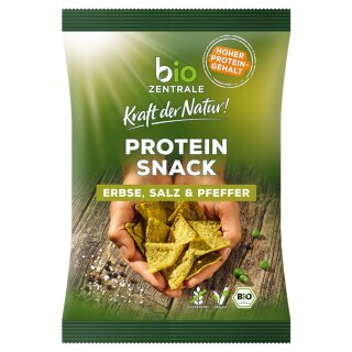 biozentrale Protein Snack Erbse Salz Pfeffer VPE (8x50g Packung)