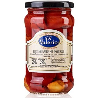 Valerio Piquillo, Paprika mit Knoblauch (290g Glas)