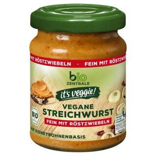 biozentrale vegane Streichwurst fein mit Röstzwiebeln (120g Glas)