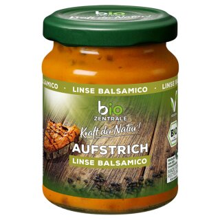 biozentrale Aufstrich Linse Balsamico (125g Glas)