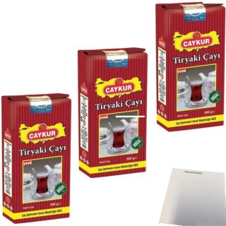 Caykur Tiryaki Schwarzer Tee 3er Pack (3x500g Packung) + usy Block