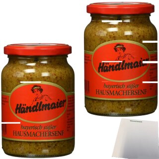 Händlmaiers Süßer Senf 2er Pack (2x335ml Glas) + usy Block