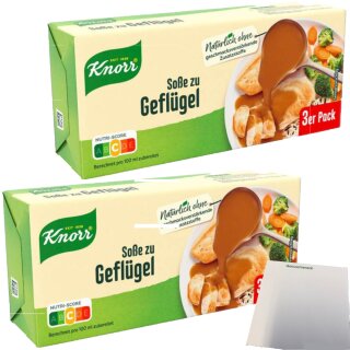 Knorr Geflügel Soße 2er Pack (2x3x250ml Packung) + usy Block