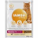 IAMS Senior Katzen mit Huhn VPE (5x800g Beutel) + usy Block