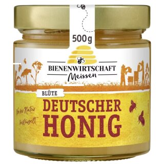 Bienenwirtschaft Meissen Deutscher Honig Blüte (500g Glas)