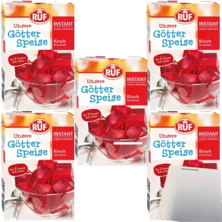 RUF Instant Götter Speise Kirsch 5er Pack (5x100g Packung) + usy Block